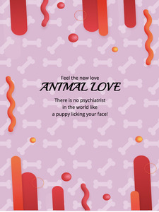 Animal love card pink background | Poster