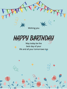 Joyous Bday Design for Greeting Paper | Poster