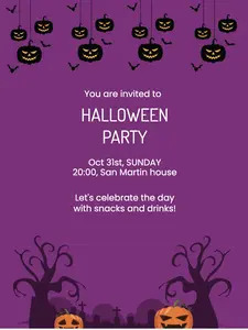 Halloween Party Purple Hues and Free Fun | Poster