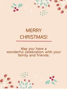 Merry Christmas Greeting Card with Festive Design | Poster