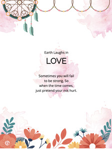 Love inscribed floral card with dream catcher | Poster