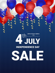 Sale poster for Independence Day balloons  stars | Poster