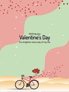 Valentines Day Card Cartoonish Blush Art | Poster