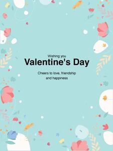 Floral heartthemed card for Valentines Day | Poster