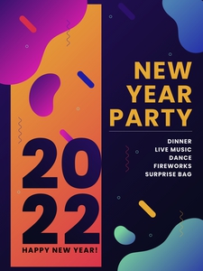 Vibrant flyer promoting New Years celebration | Poster