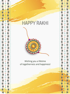 Joyful Rakhi greeting card with vibrant brush strokes | Poster