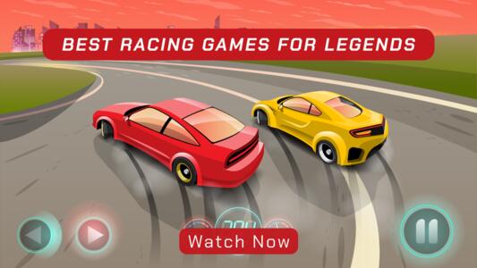 Bright virtual racing game interactive with lively cars and CTA button | Youtube Thumbnail